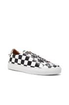 Givenchy Leather Urban Street Low Sneakers In Black,white,checkered & Plaid