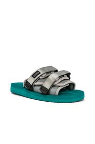 John Elliott X Suicoke Sandal In Green,gray