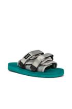 John Elliott X Suicoke Sandal In Green,gray