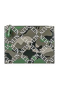 Valentino Clutch In Camo,green
