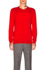 Maison Margiela Gauge 14 Crewneck With Elbow Patches In Red