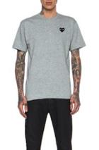 Comme Des Garcons Play Black Emblem Cotton Tee In Gray