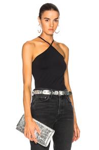 Helmut Lang Cross Front Seamless Tank Top In Black