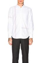 Thom Browne Engineered Stripe Oxford Shirt In White