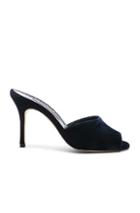Manolo Blahnik Bartuslo Velvet 90 Heel In Blue