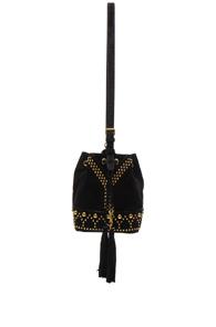 Saint Laurent Y Studs Small Bucket Bag In Black