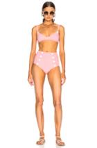 Lisa Marie Fernandez Magdalena Seersucker Bikini Set In Pink