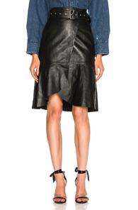Palmer Girls X Miss Sixty Leather Skirt In Black