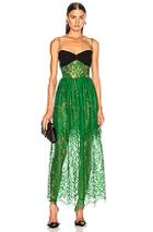 Rasario Bustier Lace Maxi Dress In Black,green