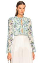 Zimmermann Breeze Laced Bodice Top In Blue,green,floral,white