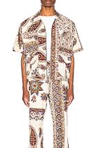 Paria Farzaneh Iranian Print Zip Shirt In Neutral,paisley,red