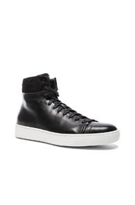 John Elliott Leather High Top Sneakers In Black