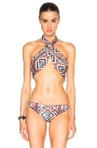 F E L L A Leo Bikini Top In Geometric Print