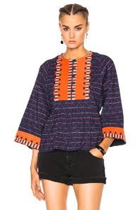 Apiece Apart Todos Santos Drape Top In Abstract,blue,red