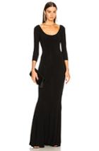 Norma Kamali Reversible Fishtail Dress In Black