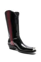 Calvin Klein 205w39nyc Leather Ed Western Boots In Black
