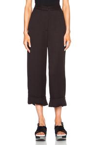Mm6 By Maison Martin Margiela Workwear Viscose-blend Twill Pant In Black