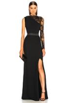 Alexander Mcqueen Lace One Sleeve Gown In Black
