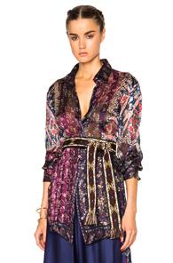 Etro Alina Blouse In Blue,floral