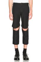Comme Des Garcons Homme Plus Cut Knee Trousers In Black