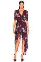 Nicholas Floral Wrap Drape Dress In Floral,purple