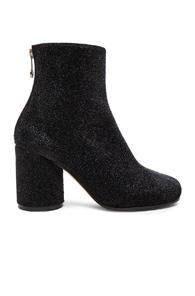 Maison Margiela Glitter Booties In Black,metallics