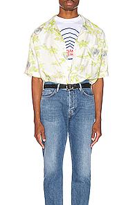 Gmbh Button Shirt In Green,tropical,white