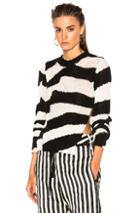Ann Demeulemeester Knit Sweater In Black,stripes,white