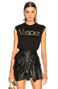 Versace Logo Tank In Black
