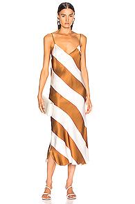 Dodo Bar Or Aline Dress In Metallic,stripes,white