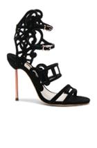 Sophia Webster Suede Birdie Sandals In Black
