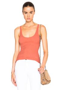 Enza Costa Rib Baseball Tank Top In Orange