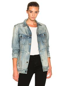 Saint Laurent Oversize Steve Jacket In Blue