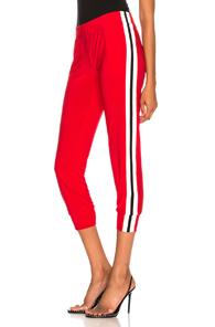 Norma Kamali Side Stripe Jog Pant In Red,stripes