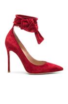 Gianvito Rossi Suede Bow Pumps In Red