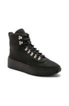 Fear Of God Nubuck Leather Hiking Sneakers In Black