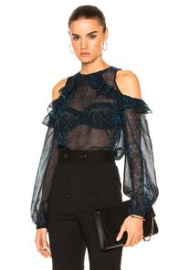Preen By Thornton Bregazzi Zacharia Top In Animal Print,black,blue