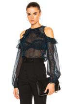 Preen By Thornton Bregazzi Zacharia Top In Animal Print,black,blue