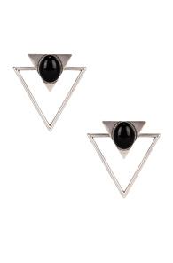 Saint Laurent Triangle Clip Earrings In Metallic