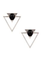 Saint Laurent Triangle Clip Earrings In Metallic