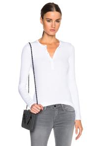 Atm Anthony Thomas Melillo Rib Henley Tee In White