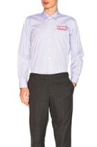 Martine Rose Long Sleeve Shirt In Blue,stripes