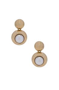 Oscar De La Renta Pearl Earrings In Metallics
