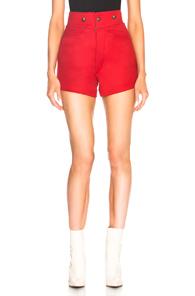 Maison Margiela High Waisted Riding Shorts In Red