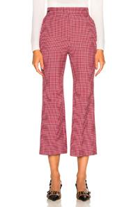 Fendi Micro Madras Wool Pants In Checkered & Plaid,pink