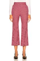 Fendi Micro Madras Wool Pants In Checkered & Plaid,pink