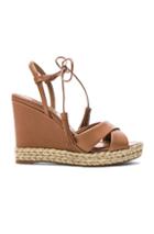 Aquazzura Leather Paraty Espadrille Wedges In Brown