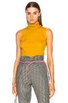 Maison Margiela Turtleneck Sleeveless Knit Top In Yellow