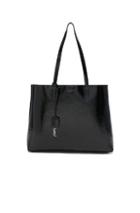 Saint Laurent Patent Leather Shopping Bag In Black