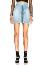 Msgm Ruffle Trim Zip Skirt In Blue